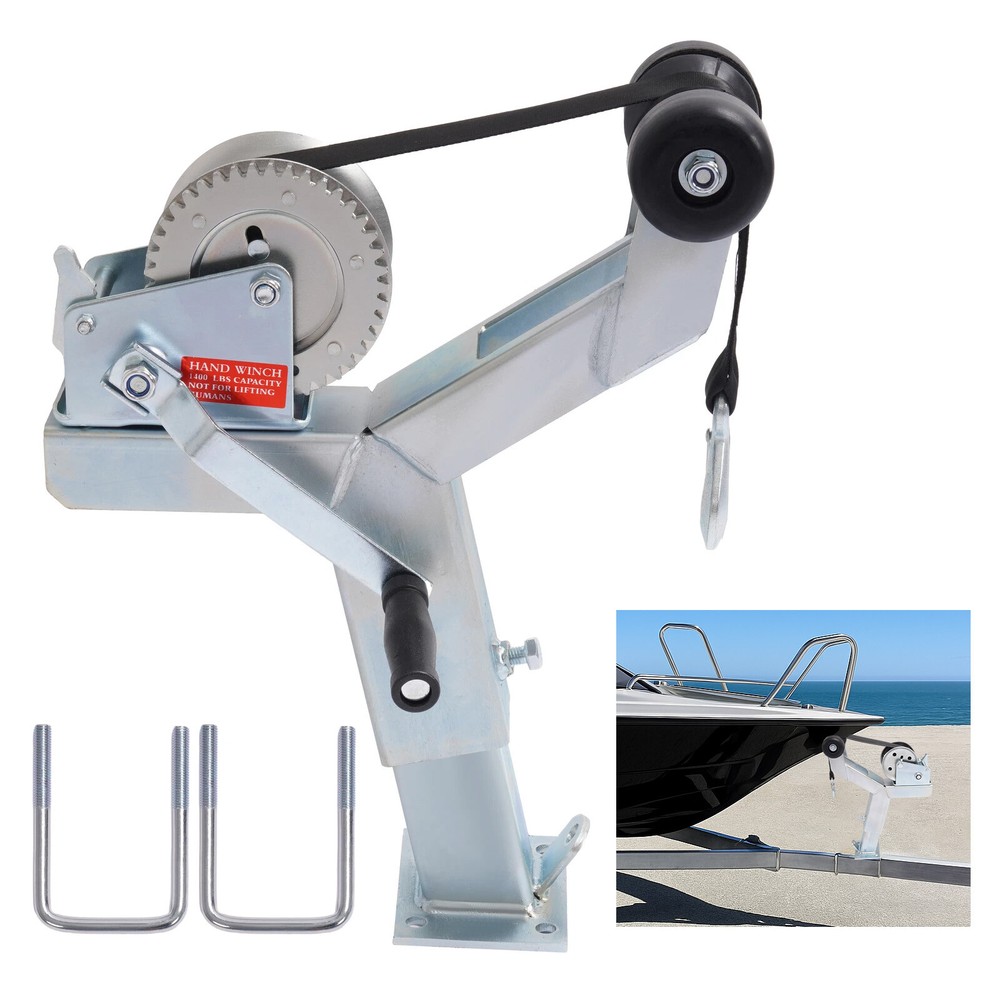 Winch Post Winch Stand Adjustable W/ Roller 1400lbs Winch For Boat Trailer Parts