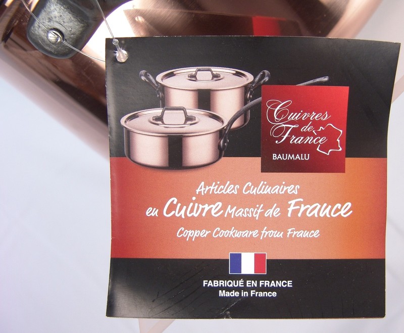 BAUMALU COPPER 9” CASSEROLE + LID STOCK POT WEIGHT 5lb 11oz MADE IN FRANCE gallery