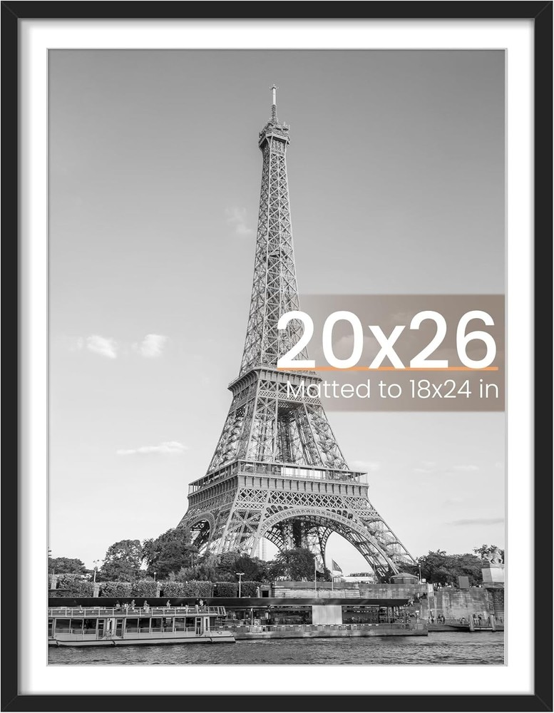 Upsimples 20x24 Picture Frame Black Poster Frame Wall Mount 20 x 24 Inch NEW Box