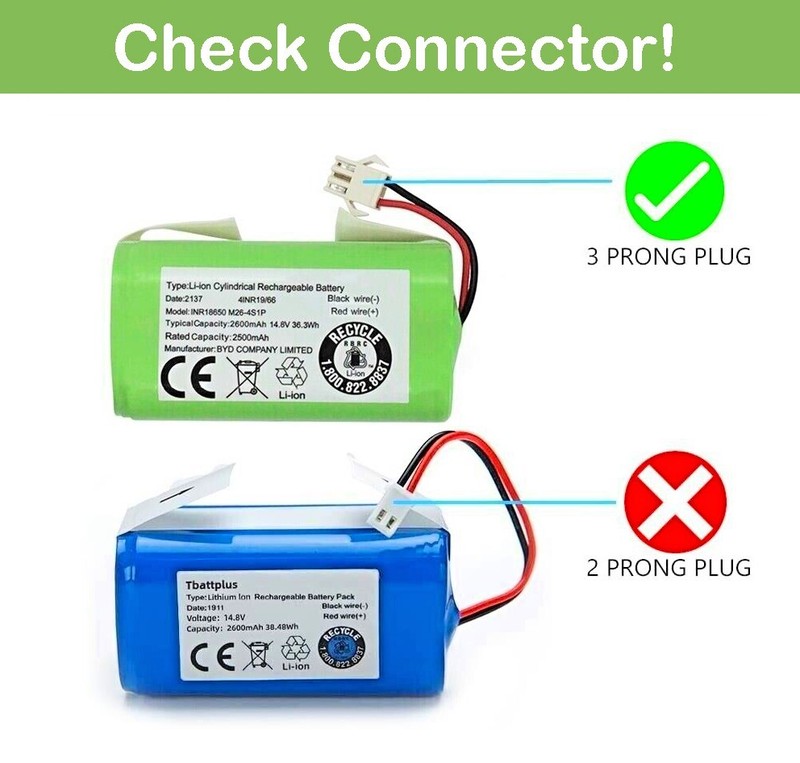 Genuine Li-ion Battery Replacement for Ecovacs Deebot Eufy RoboVac 14.4v 2600mAh gallery