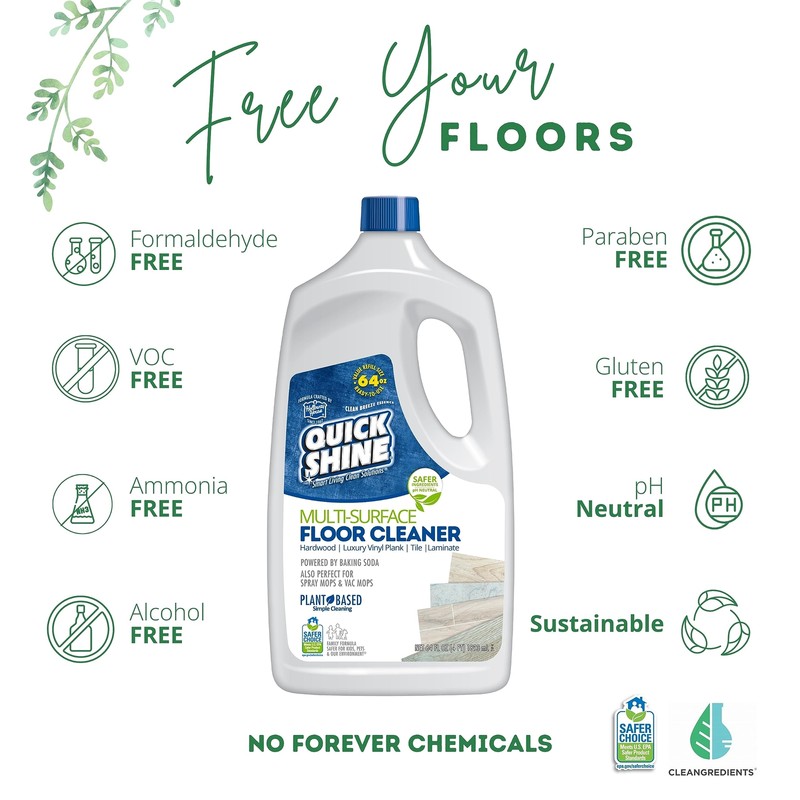 Quick Shine Multi Surface Floor Cleaner 64oz | Ready to Use, Dirt Dissolving, gallery