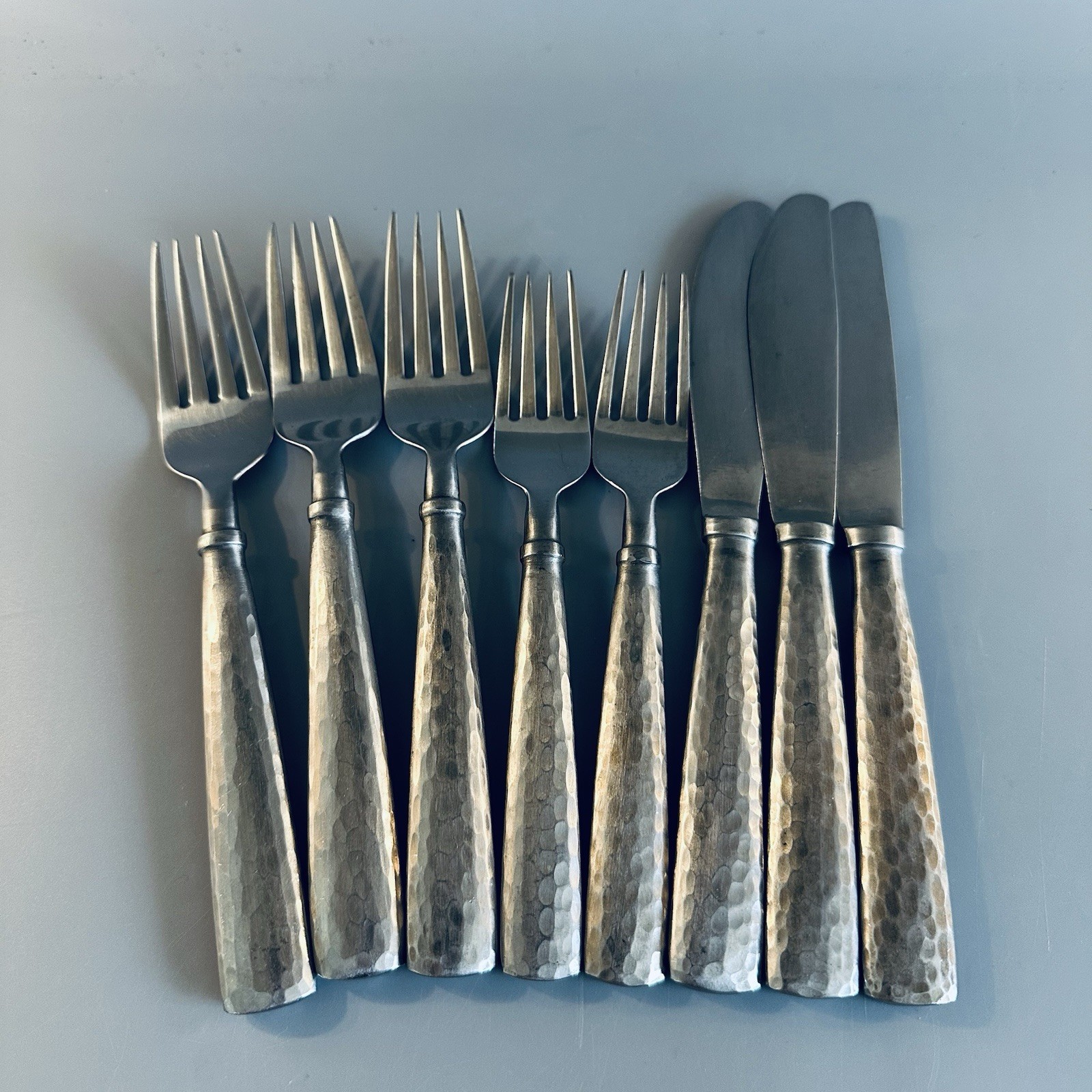 Pottery Barn PBN41 Stainless Flatware Dinner Forks Salad Fork Knife Vtg Set of 8 gallery