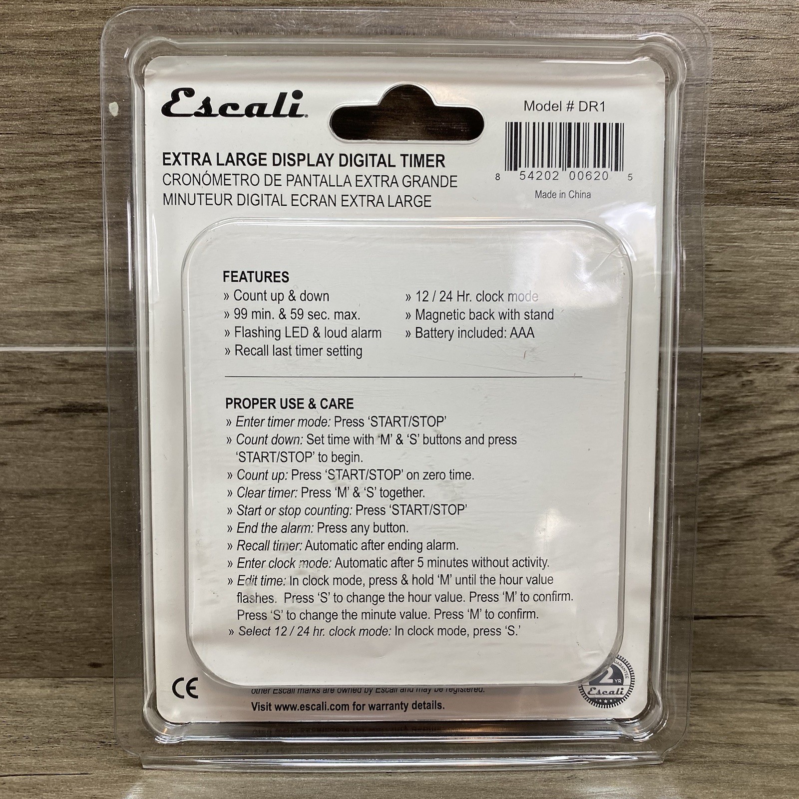 NEW Escali Extra Large Display Digital Timer DR1 - Count Up & Down - Clock Mode gallery