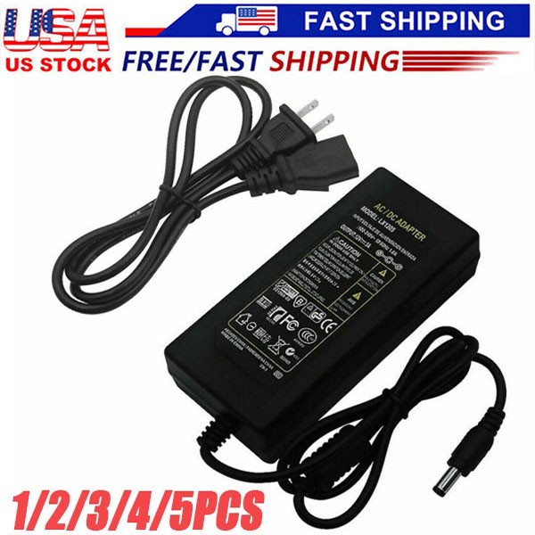 12V 5A 5 AMP 60W DC Power Supply Adapter Transformer LED Strip CCTV PC 5050 USA gallery