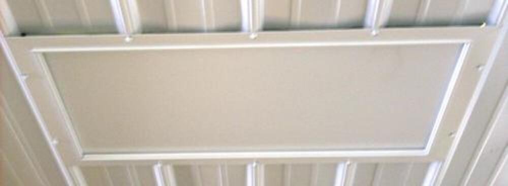 22" x 4' Ceiling Attic Access Steel Door Drywall Aluminum Framed Primed White gallery