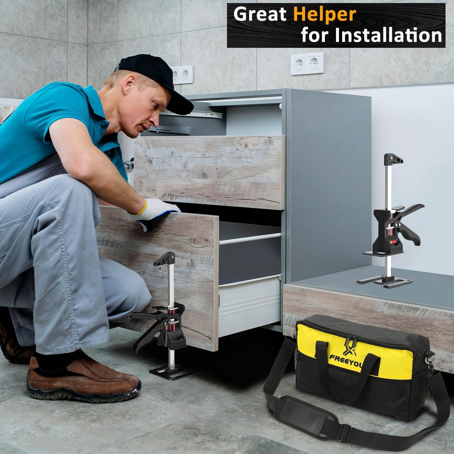 Labor Saving Arm Jack 2Pcs W/ Portable Tool Bag,Height Lifting Device Lifting gallery
