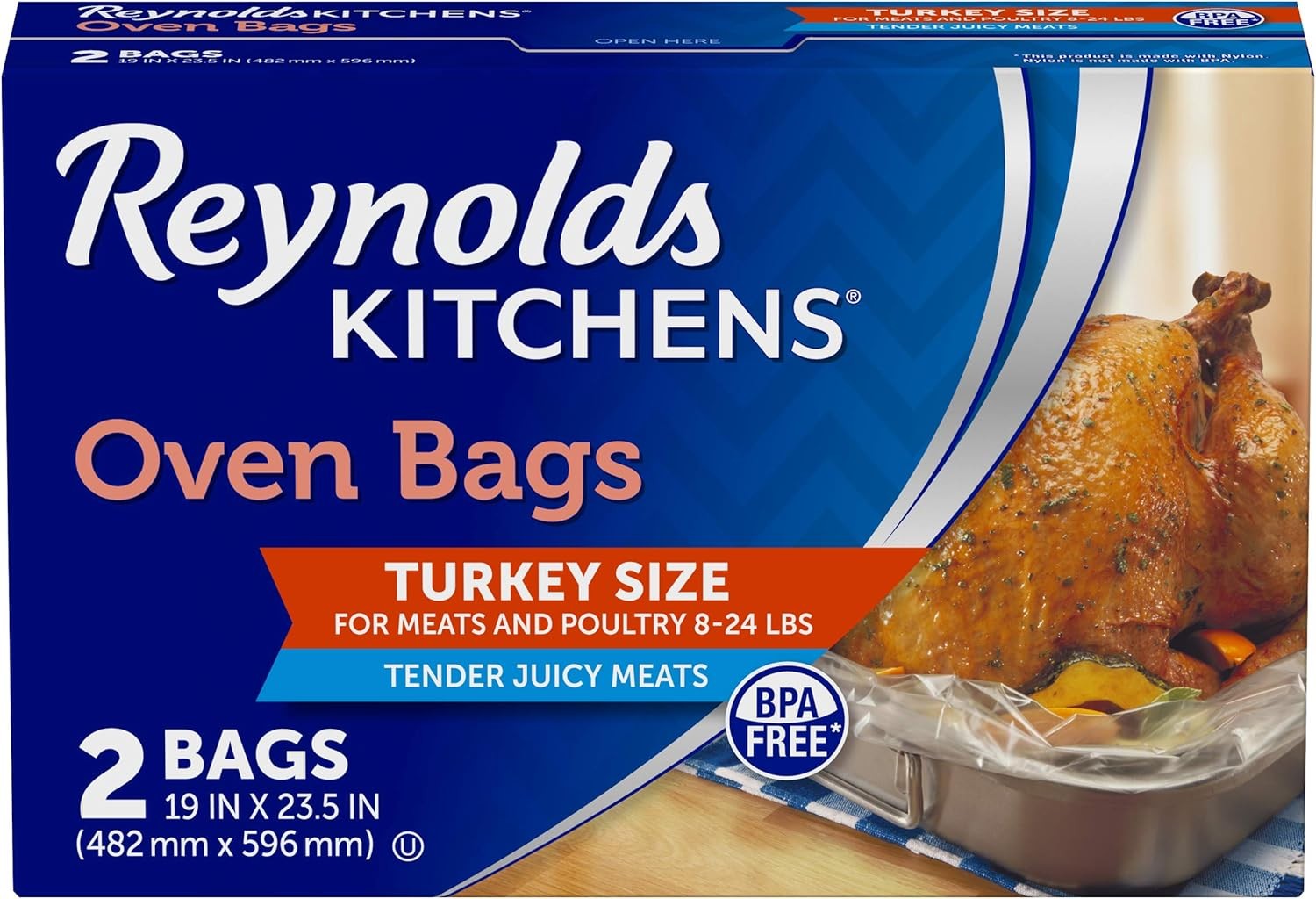 Oven Cooking Bags for Turkey Large Size Roasting Bags Holds up to 24 Pounds 2 gallery