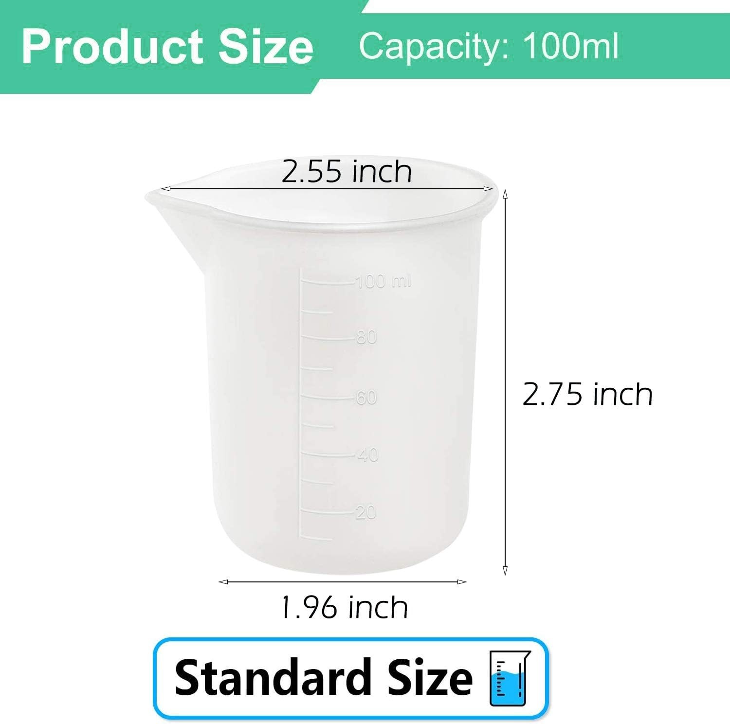 10 PCS 100ml Silicone Measuring Cups for Resin Non-Stick Mixing Glue A gallery