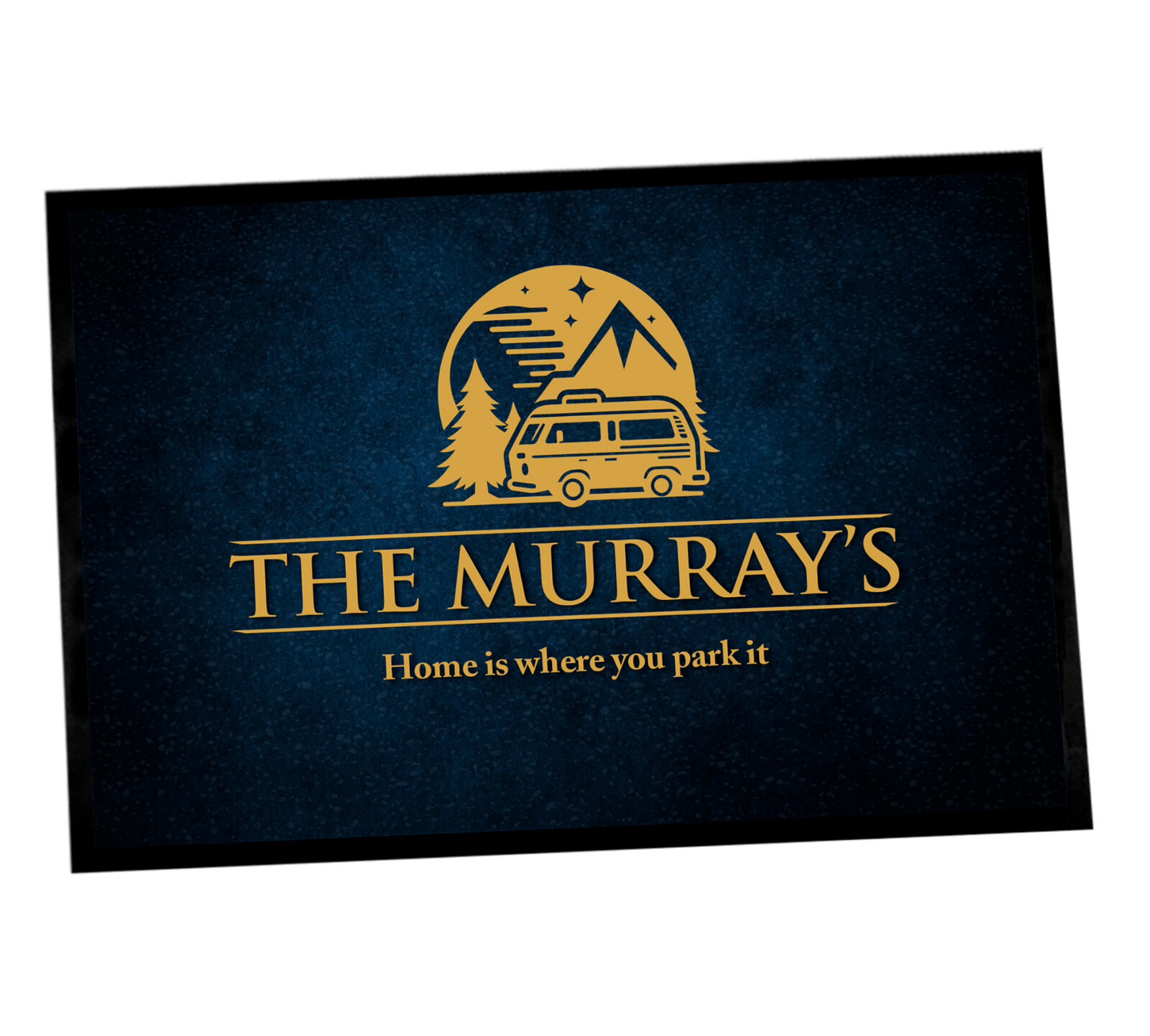 Personalised Motorhome mat - Blue Grunge Campervan door mat 60 x 40 cm PS950 gallery