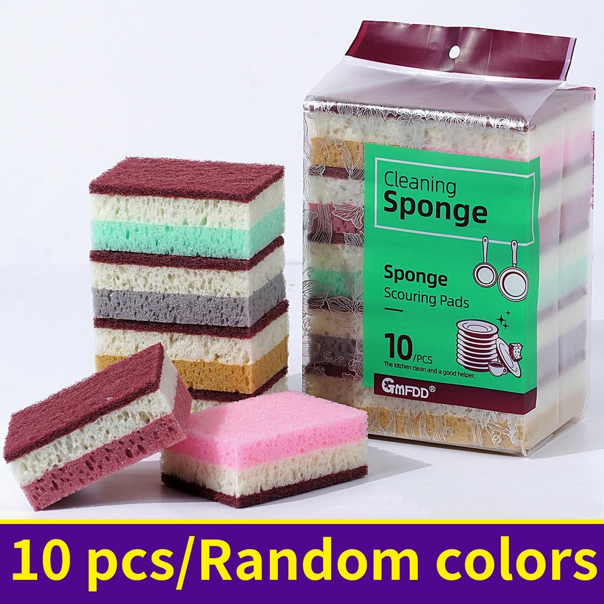 High Density Sponge Cleaning Cloth Non-Greasy Dishwashing Pad for Kitchen Pot gallery