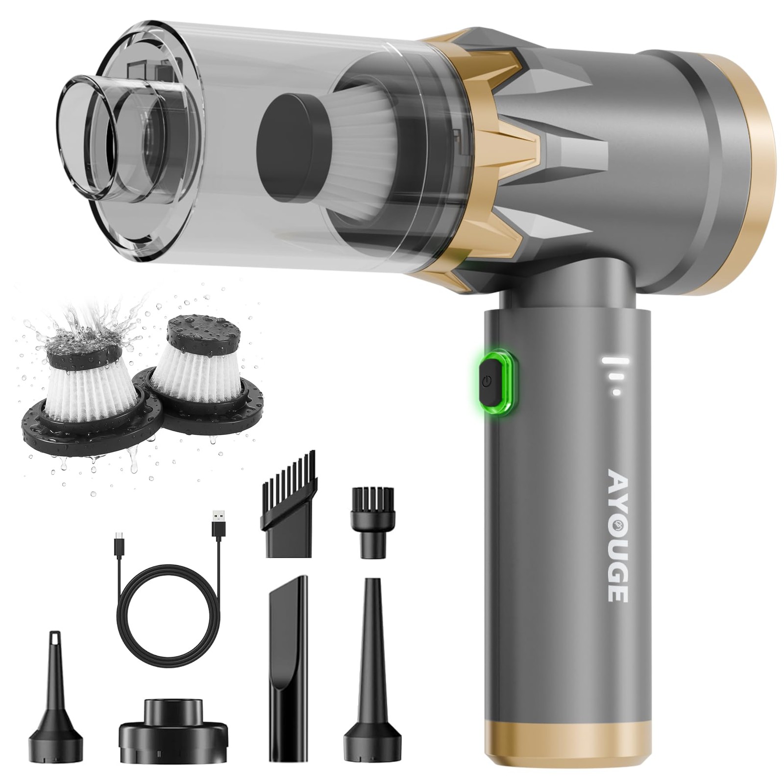 Car Portable Vacuum Cleaner, 20000PA Cordless Handheld Vacuum with Brushless ... gallery