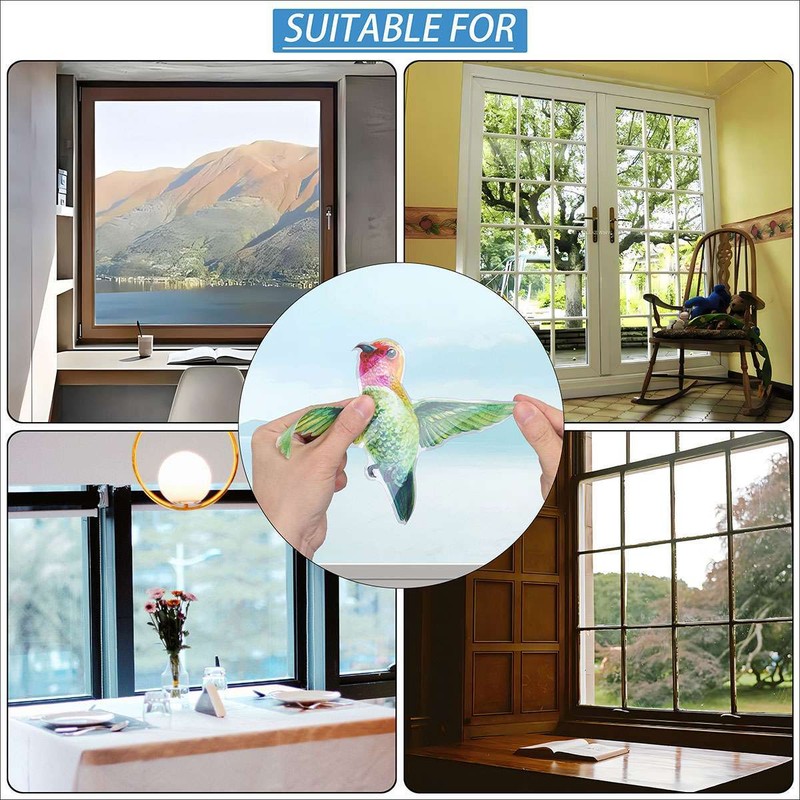 Large Anti Collision Window Decals for Bird Strikes, Stop Birds, 9 Pieces gallery