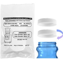 Screw-On Caps Compatible with 1-5 Gallon Bluewave, New Wave 48mm, White