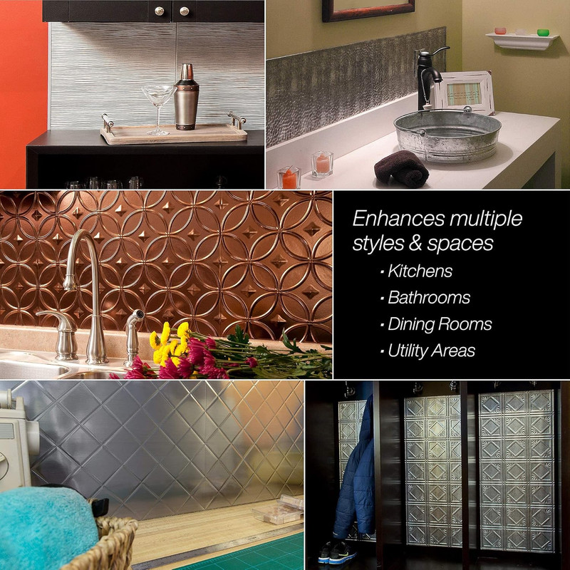 FASÄDE Traditional Style/Pattern 1 Decorative Vinyl Backsplash 15 Sq Ft Kit in M gallery