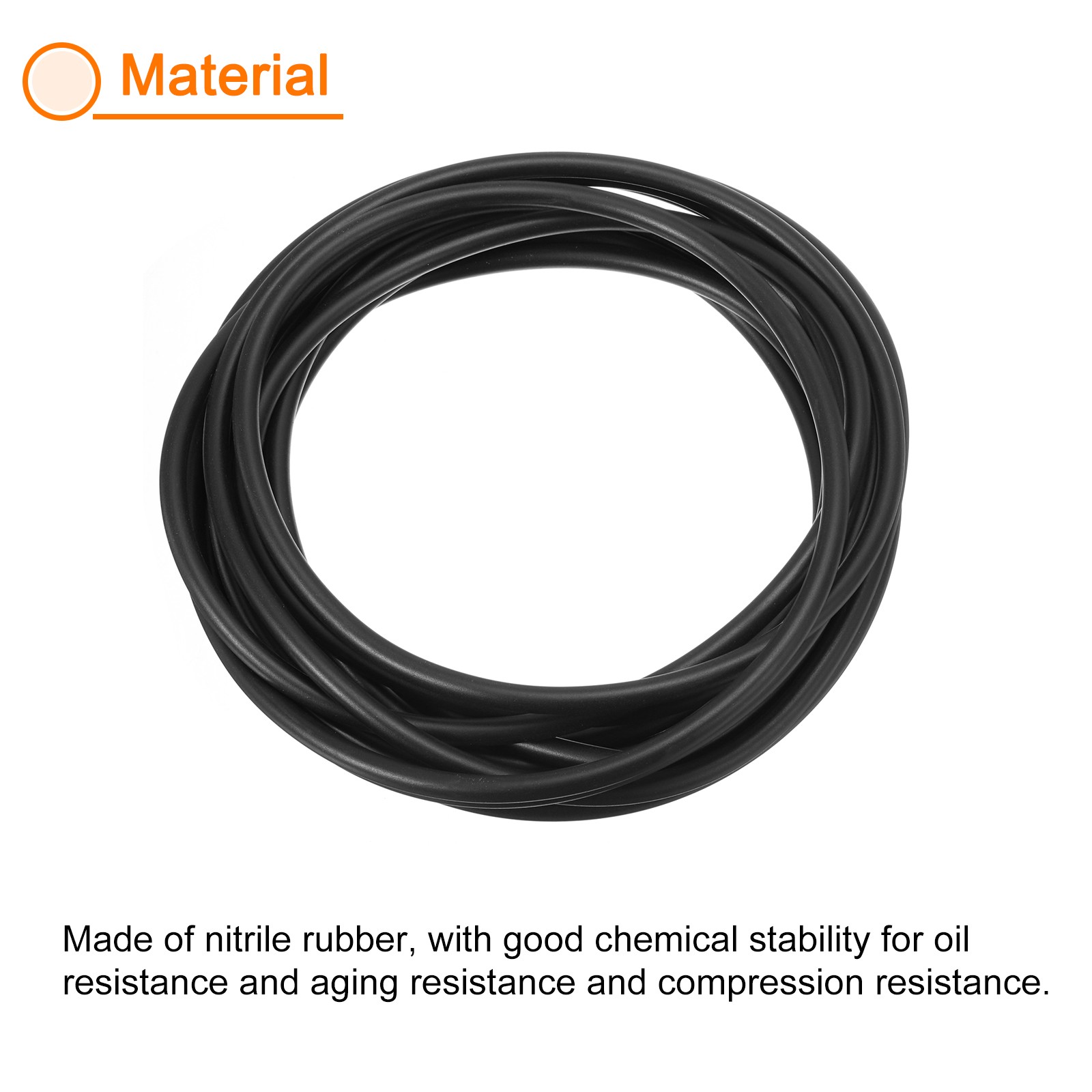 5mm/0.20" Dia x 4 Meters/13.12Ft Solid Round Nitrile Rubber Seal Strip gallery
