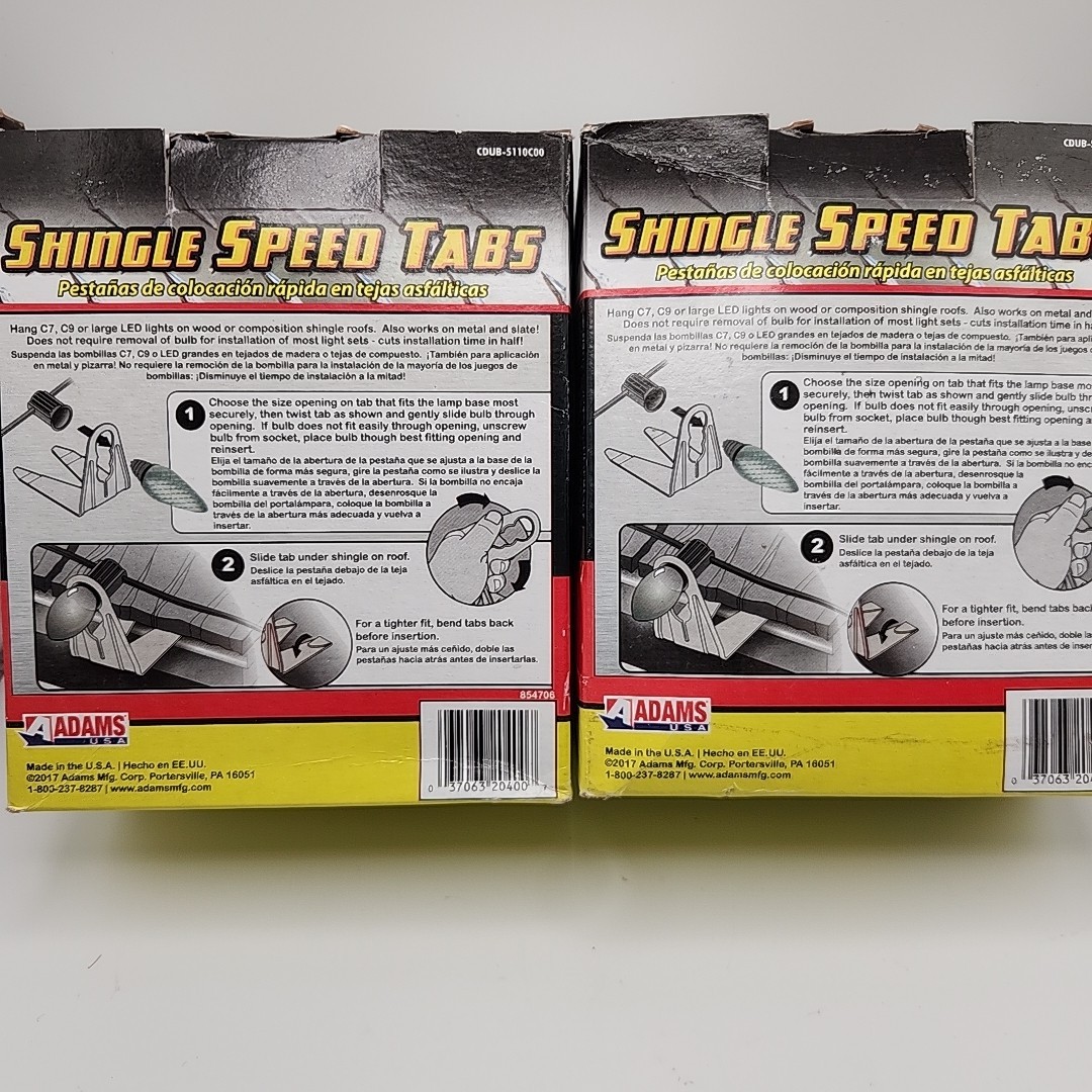 100 Adams Commercial Grade Speed Shingle Tabs for Christmas Lights - Made in USA gallery