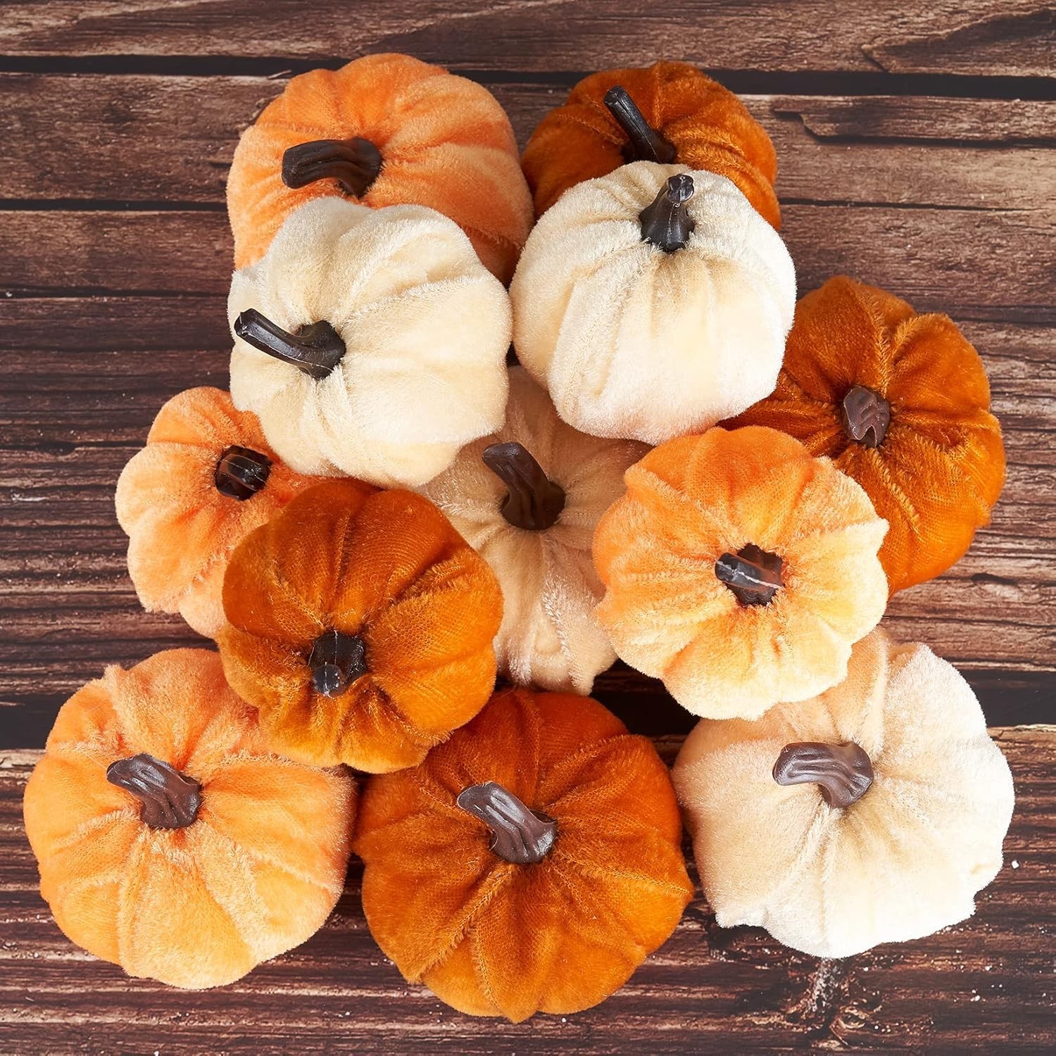 Pumpkin Decor 12pcs Artificial Fake Faux Velvet Foam Fabric Pumpkins Decorati... gallery