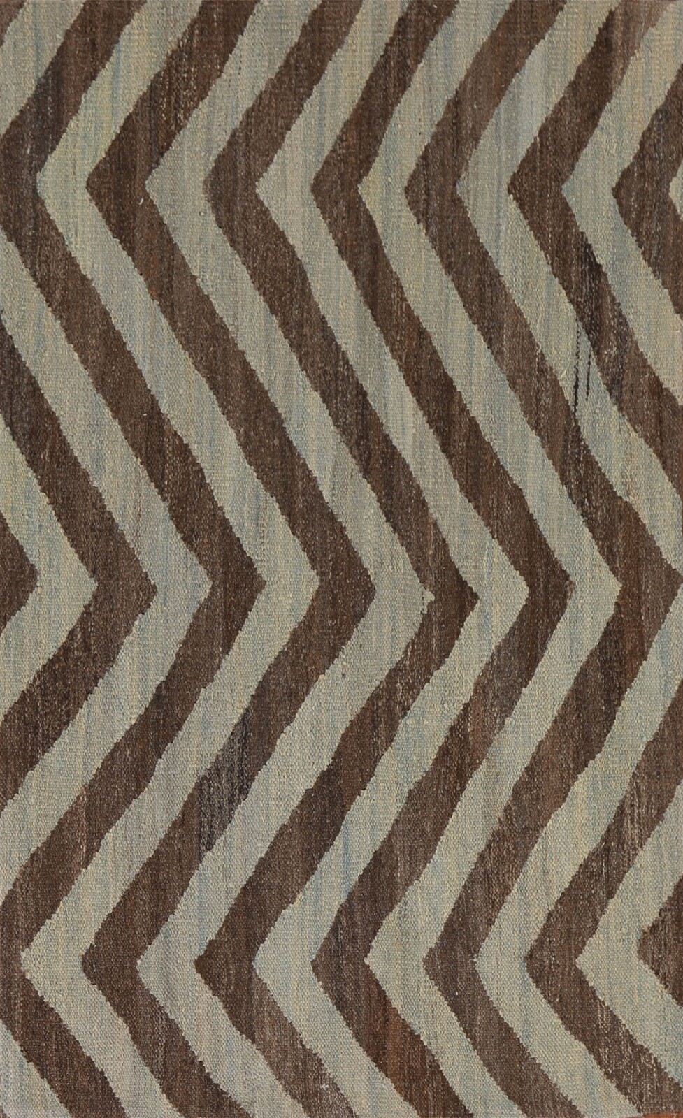 Chevron Style Rug 3x5 ft. Reversible Kilim Pakistani Wool Hand-Woven Carpet gallery