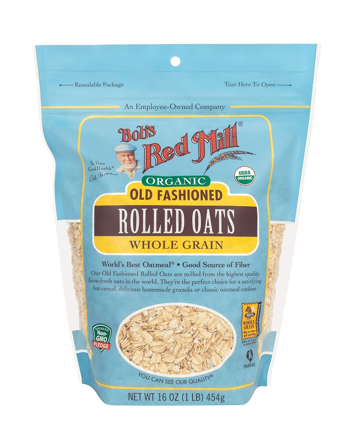 Bob'S Red Mill Organic Old Fashioned Rolled Oats, 16Oz (Pack of 4) - Organic, No gallery
