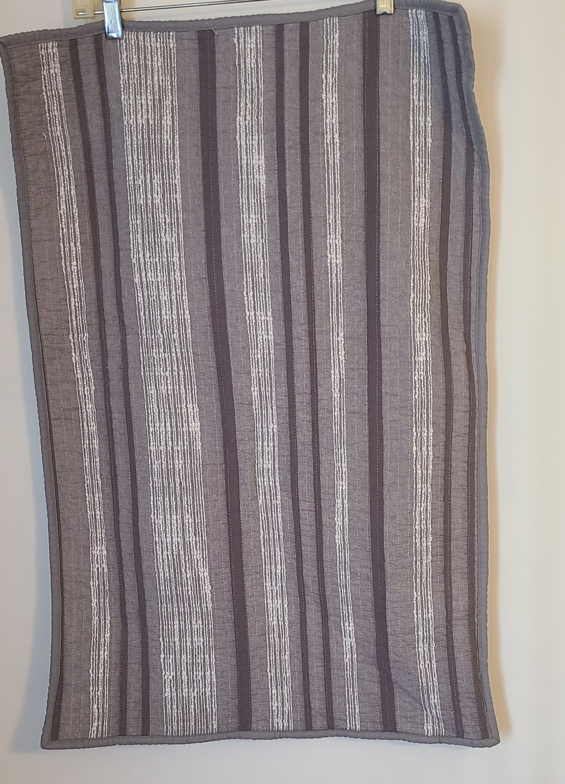 Frye Grey White Striped Waverunner Queen/King (2) 100% Cotton Outer 30L X 20W gallery