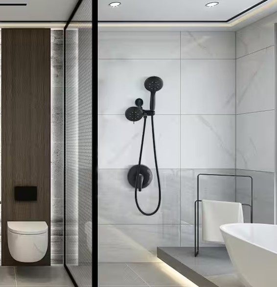 Single-Handle 35-Spray High Pressure Dual Shower Faucet in ORB (Valve Included) gallery