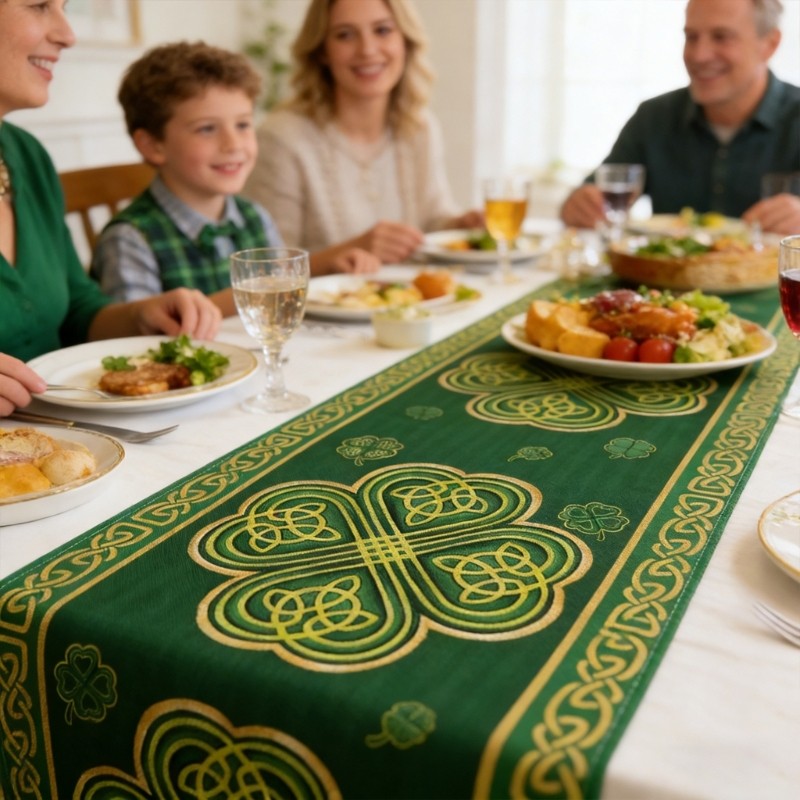 High Quality Fabric Table Runner For Irish Themed Parties gallery