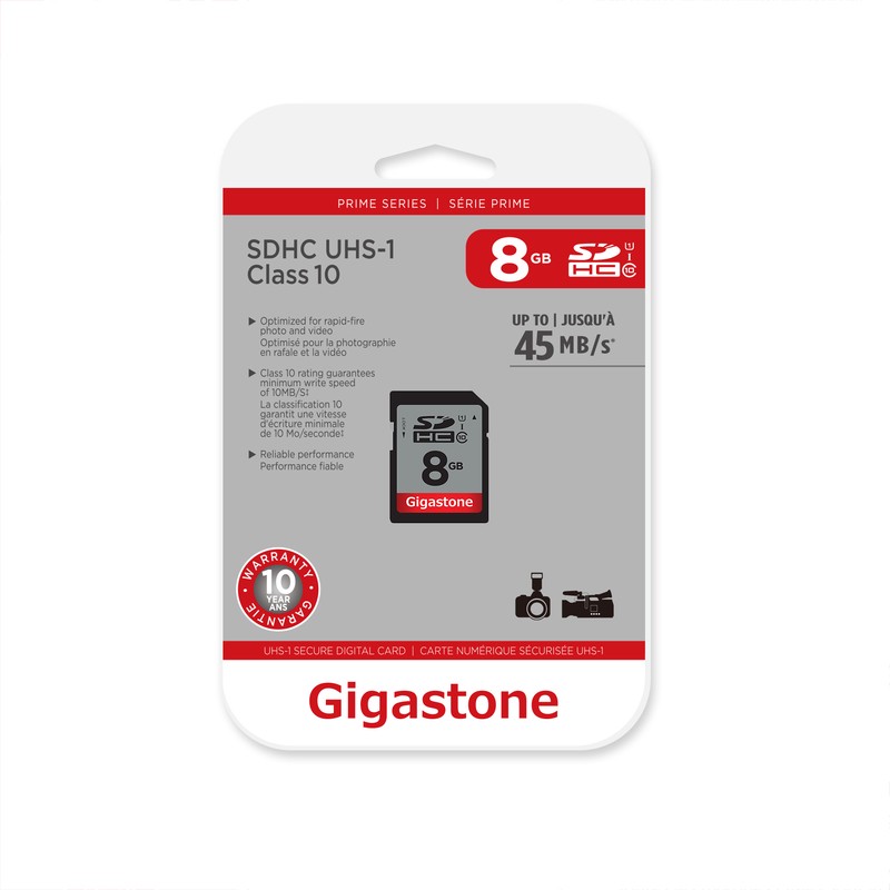 Gigastone GS-SDHC1008G-R 8GB SD Flash Plug & Play External Memory Card gallery