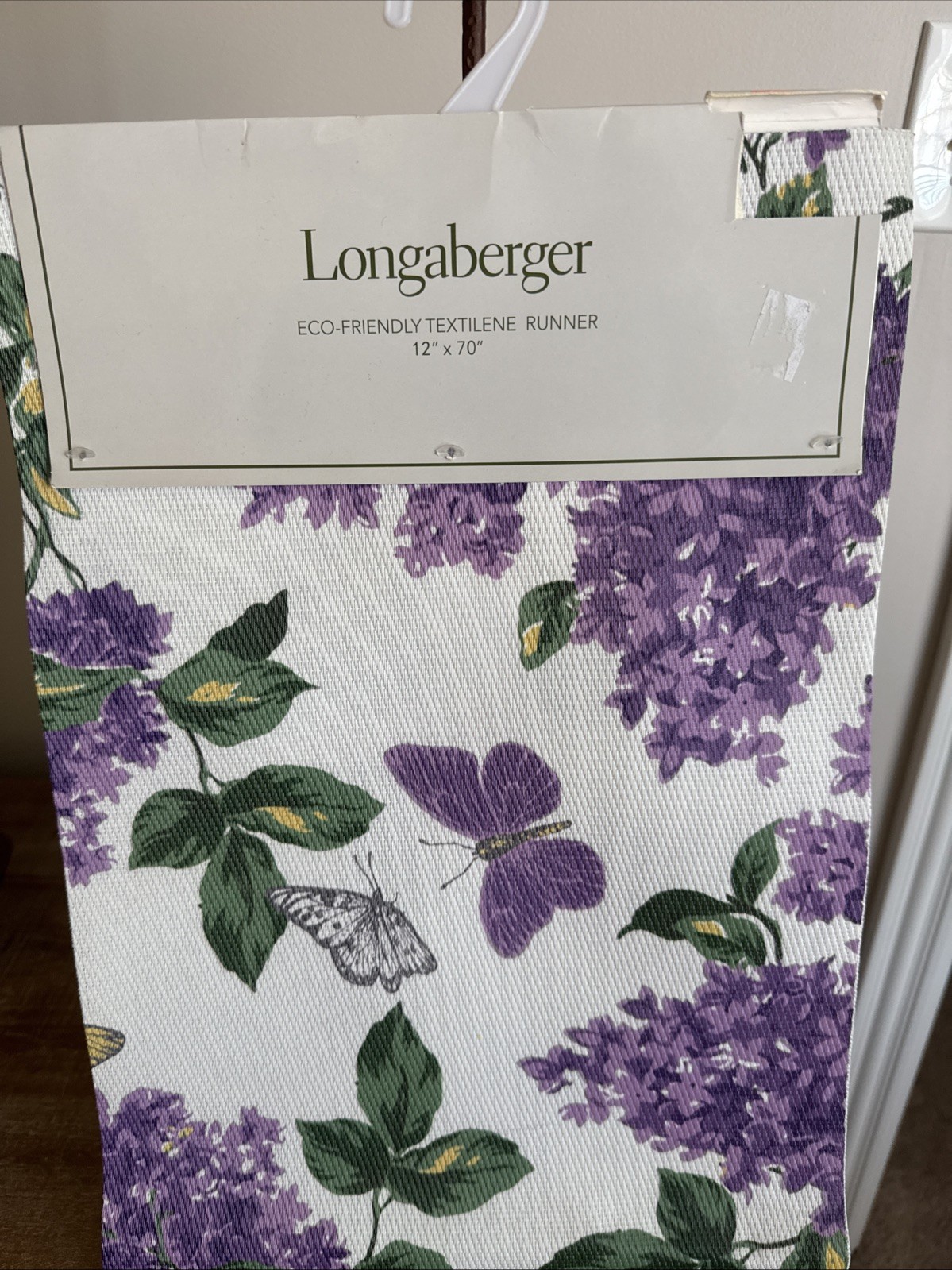Longaberger Hydrangea Butterfly Runner 12 X 70 gallery