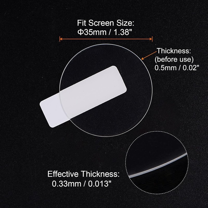 HARFINGTON 5pcs Watch Glass Screen Protectors 35mm HD Tempered 35mm, Clear gallery