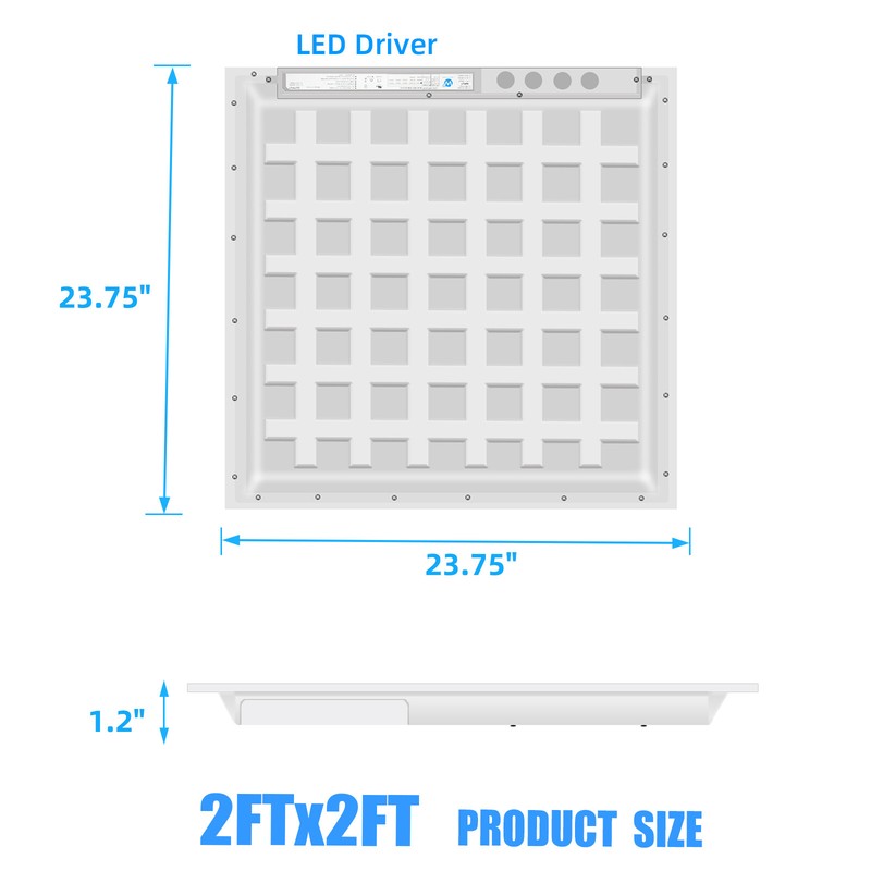 2-20Pack 2x2 Ft LED Flat Panel Light Drop Ceiling Flat Recessed Troffer Fixture gallery
