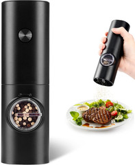 Electric Pepper Grinder or Salt Mill, Battery Powered Automatic Pepper Mill, Cer