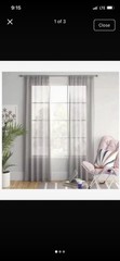 6 total Room Essentials Sheer Voile Window Curtain 2 Panel Gray 60″W x 84″L. New