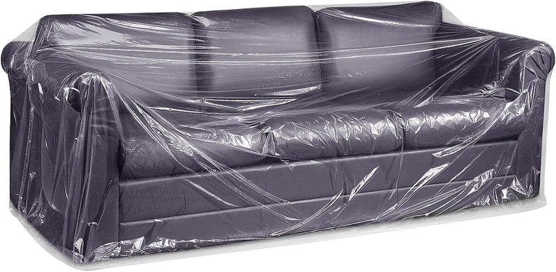 Plastic Couch Cover,Clear Sofa Cover,Waterproof Furniture Covers for Moving and gallery