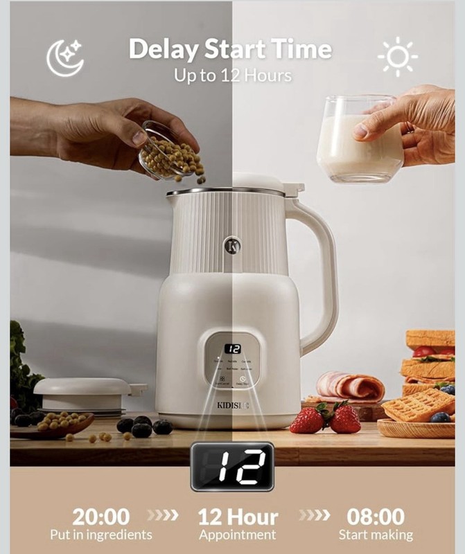 6 in 1 Automatic Nut Milk Maker,with Delay Start/Keep Warm/Boil Water/Self-Clean gallery