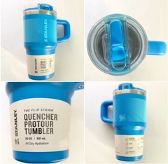 💙 Stanley 💧20 oz The Quencher Protour Flip Straw Tumbler 💙 Blue Azure Fade💧