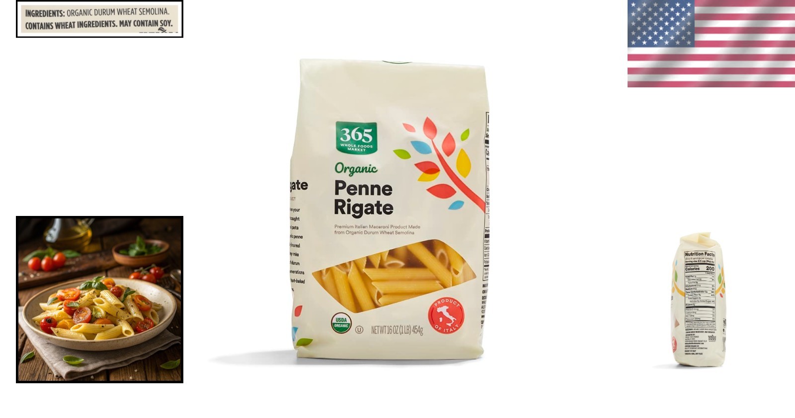 Organic Penne Rigate 16oz - Authentic Italian Pasta for Gourmet Meals gallery