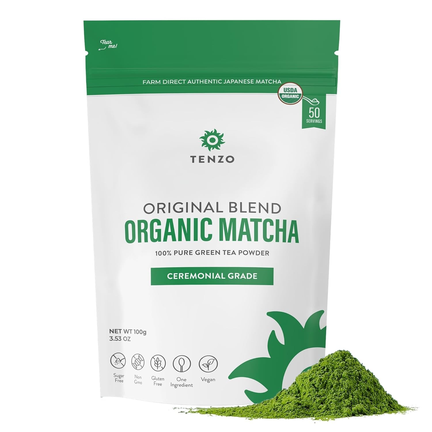 Tenzo Tea Matcha Green Powder - USDA Organic Ceremonial Grade 3.53 Ounce gallery
