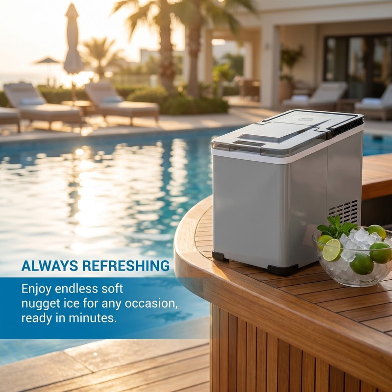 Nugget Ice Maker Alternative Countertop Nugget Ice Machine Self-Cleaning 44lb/24 gallery