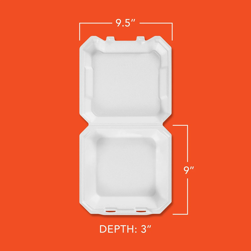 Hefty Supreme Foam Hinged Lid Container, 1-Compartment, 125 ct. gallery