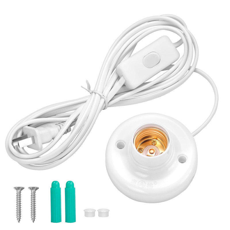 1 Pcs 9.84 Ft Light Socket with Cord E26/ E27 Light Bulb Socket with On/Off Swit gallery