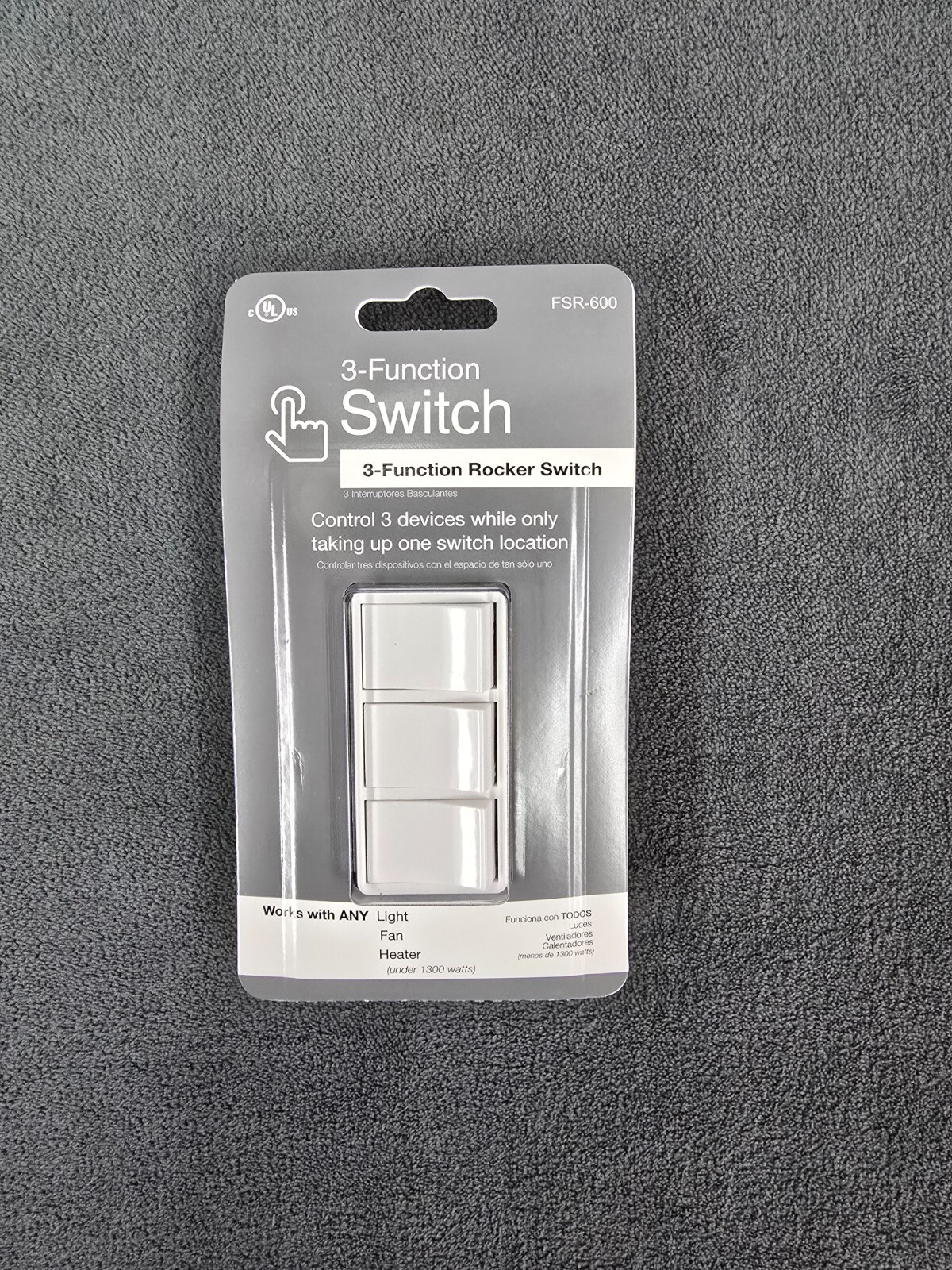 3-Function Rocker Combination Switch in White (120-Volt, 15 AMP) gallery