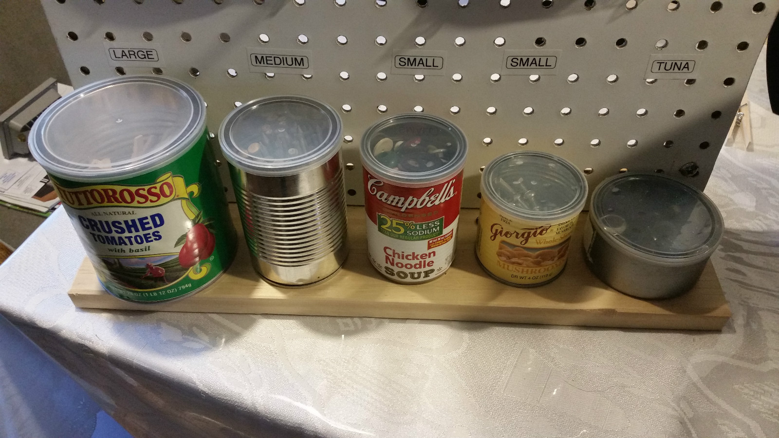 Eight (8) Clear Plastic Lids for Tin Cans. Use for Storage. gallery