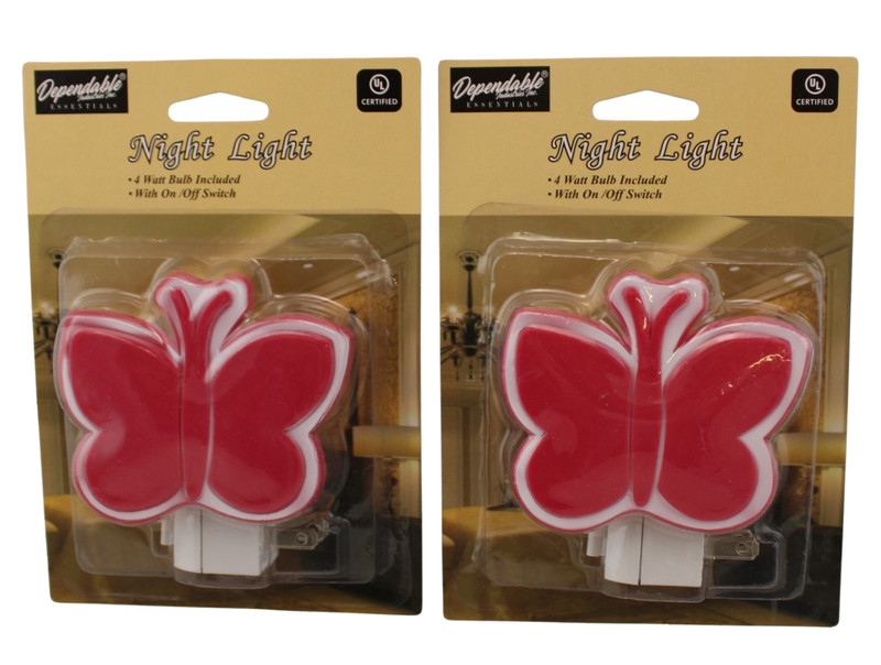 2 Pack Butterfly Night Lights with On/Off Switch – UL Certified Plug-In Design gallery