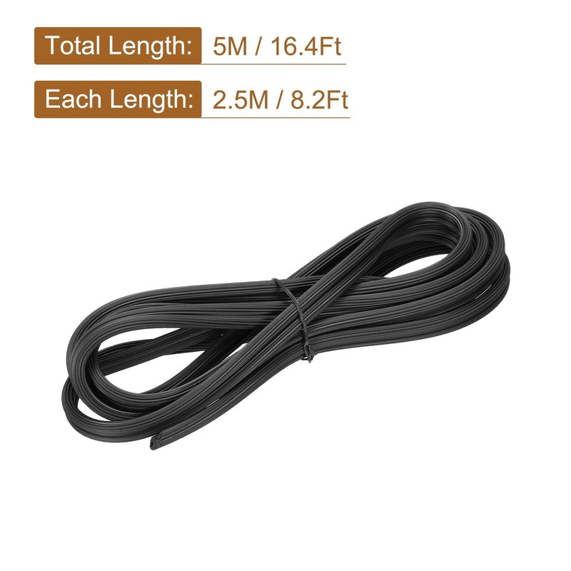 Screen Spline, 5M/16.4Ft Rubber Window Sealing Strip, 6.5mm OD Black gallery