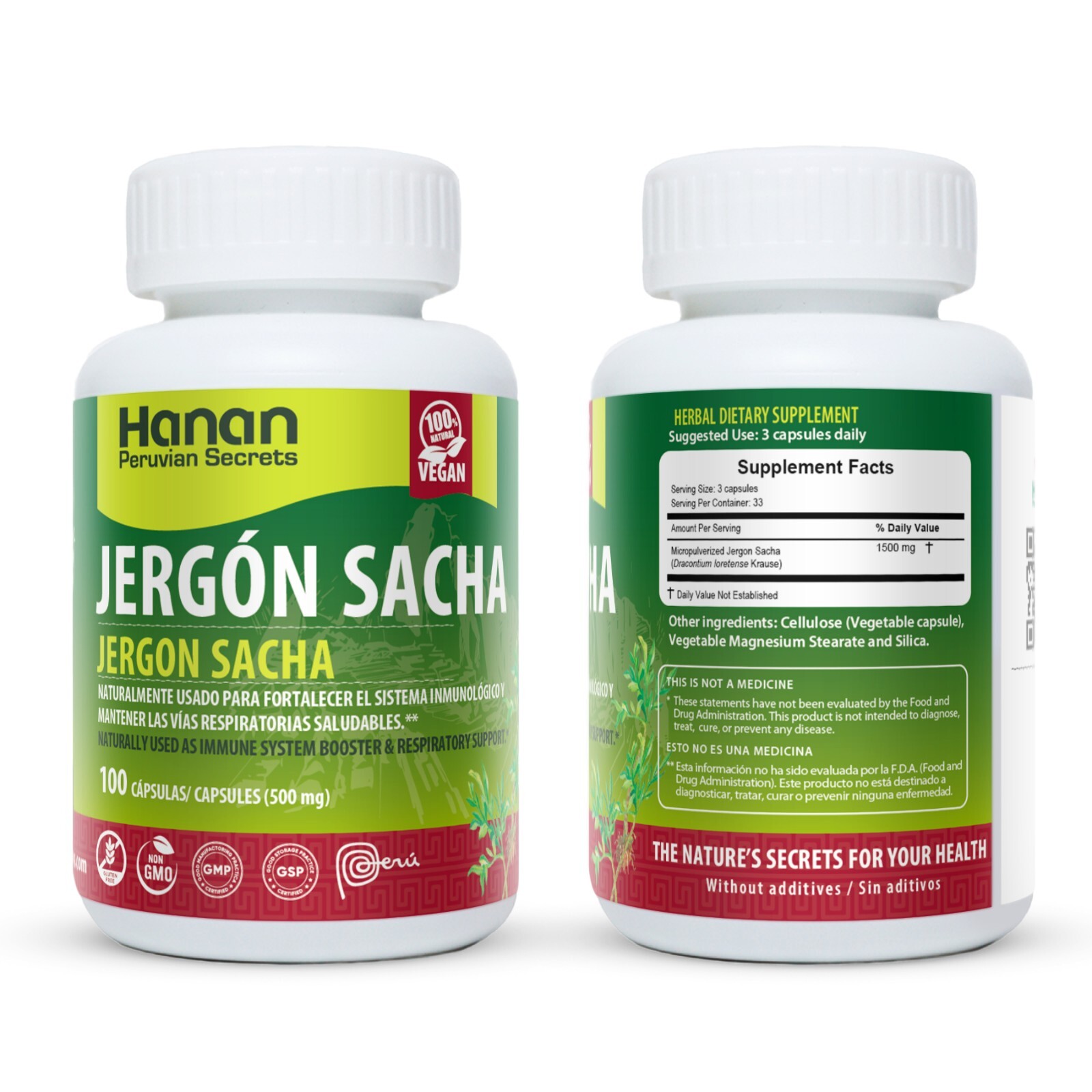 Hanan Jergon Sacha | 100 Capsules | Naturally Aids in Supporting Healthy Respira gallery
