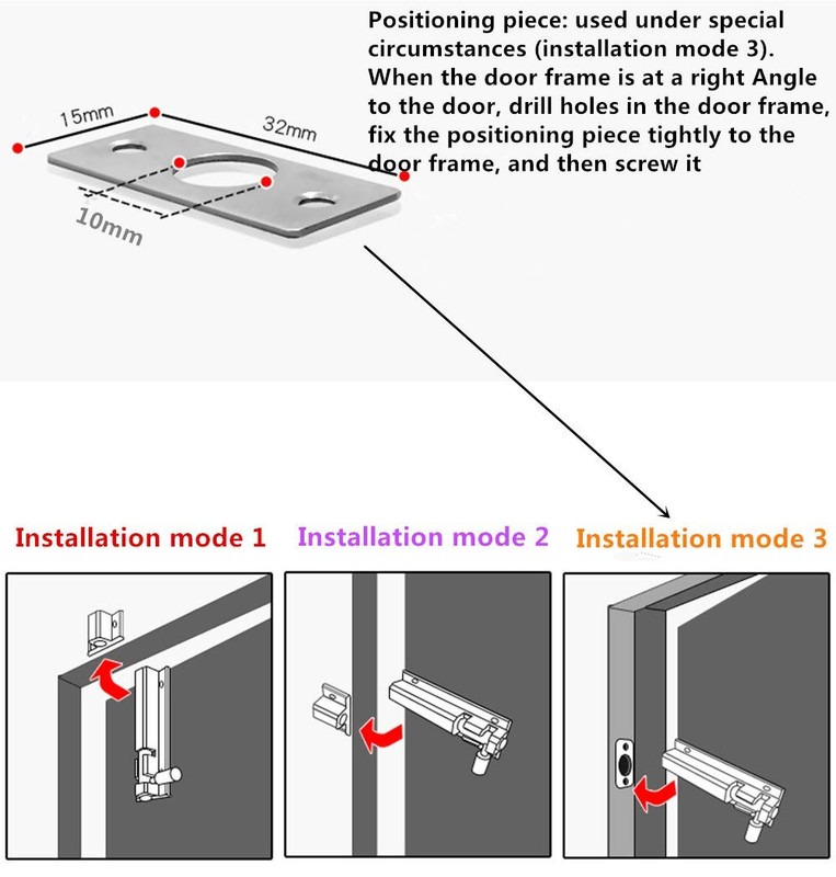 2PCS Door Security Slide Latch Lock Barrel Bolt Solid Aluminium Alloy to Keep gallery