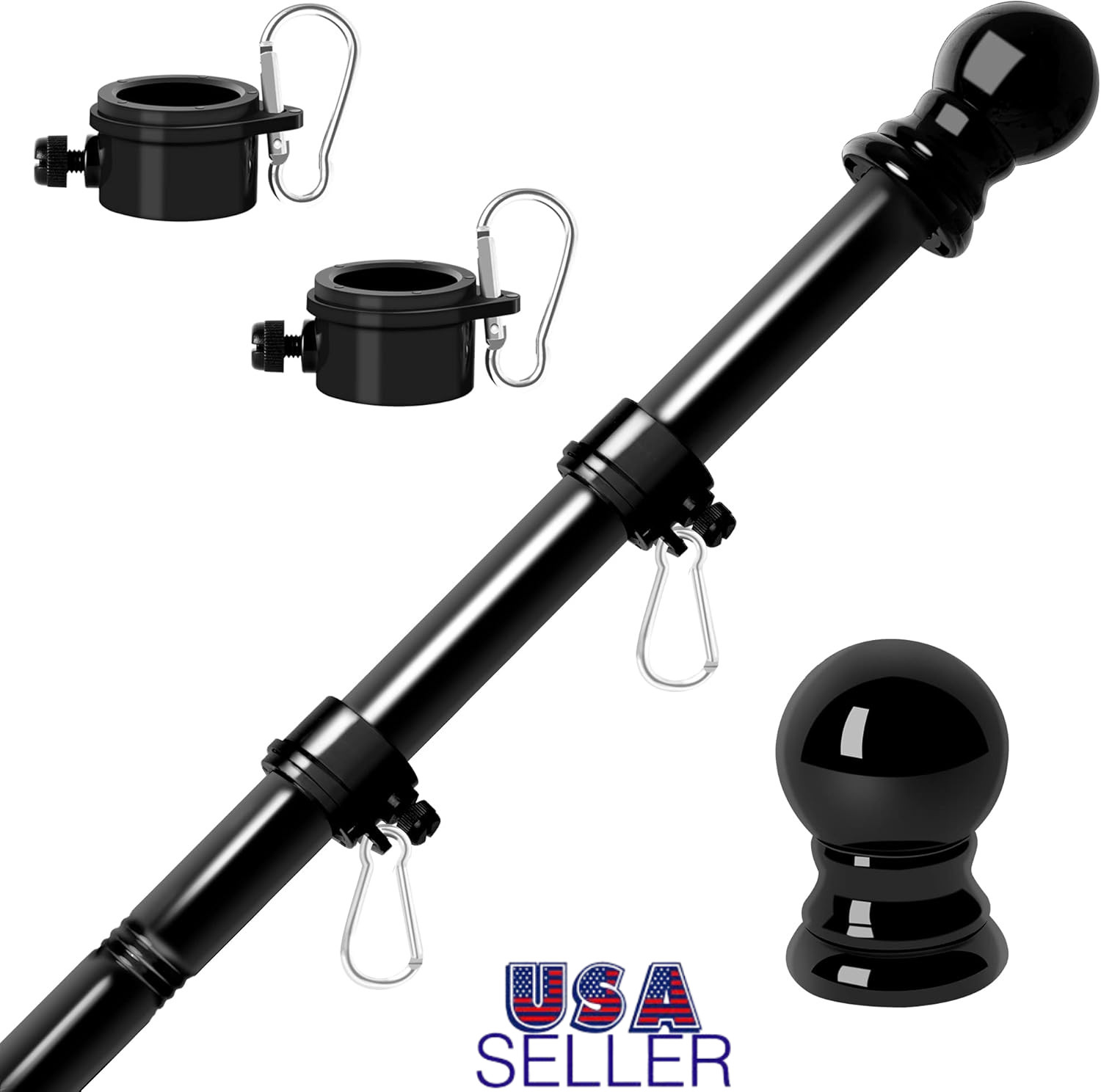 6FT Flag Pole Tangle Free Stainless Steel Durable Rust Free Wind Resist Metal... gallery