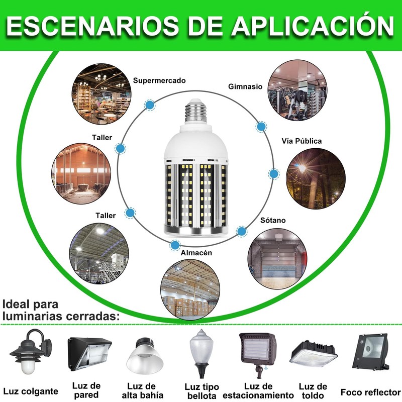 2 Pack 800W Equivalent Led Corn Light Bulb, 8000 Lumen 5000K Daylight White 8... gallery