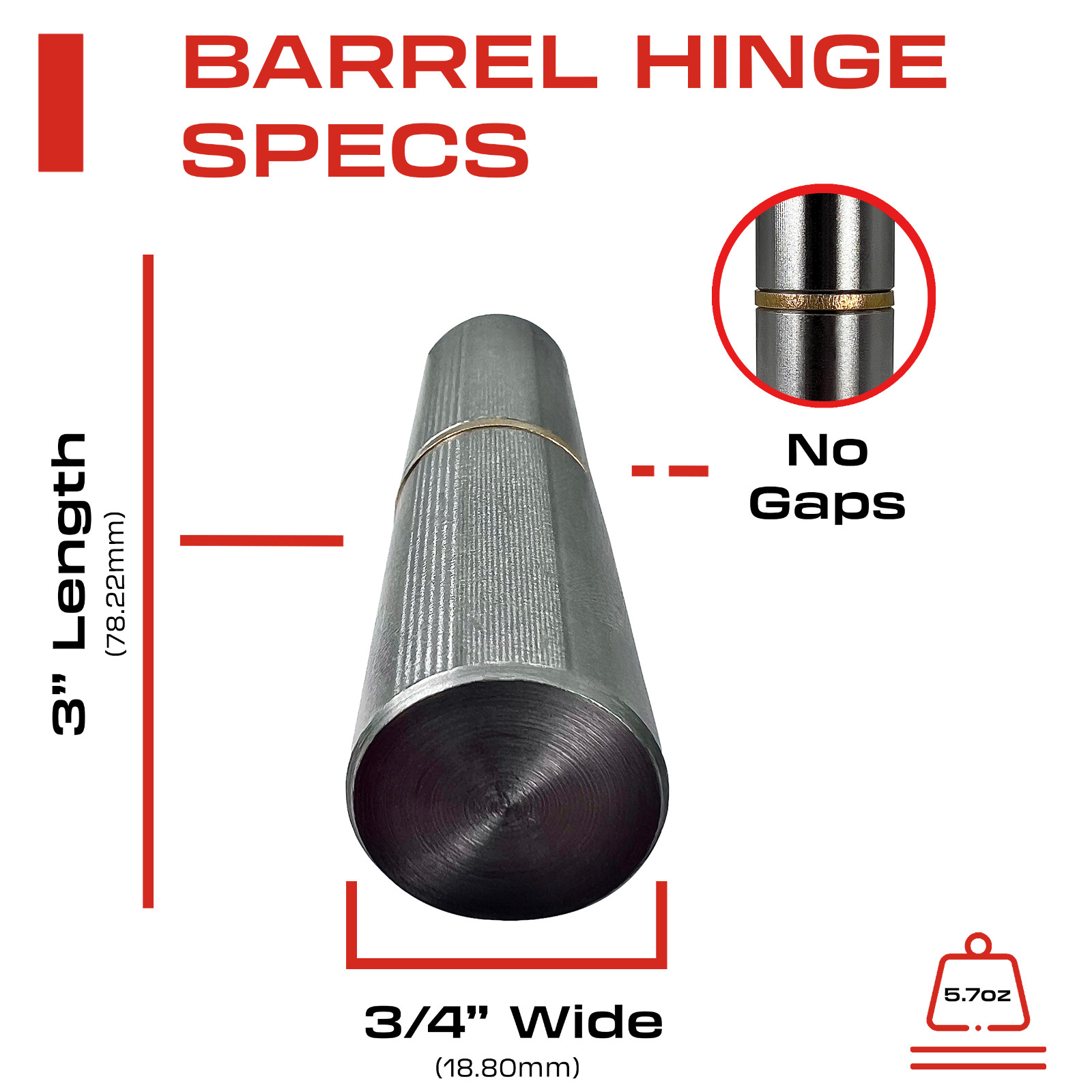 Sidco Supply 4 PCS - 3 Inch Weldable Barrel Hinges 3 Inch x 3/4 Inch Heavy Duty gallery