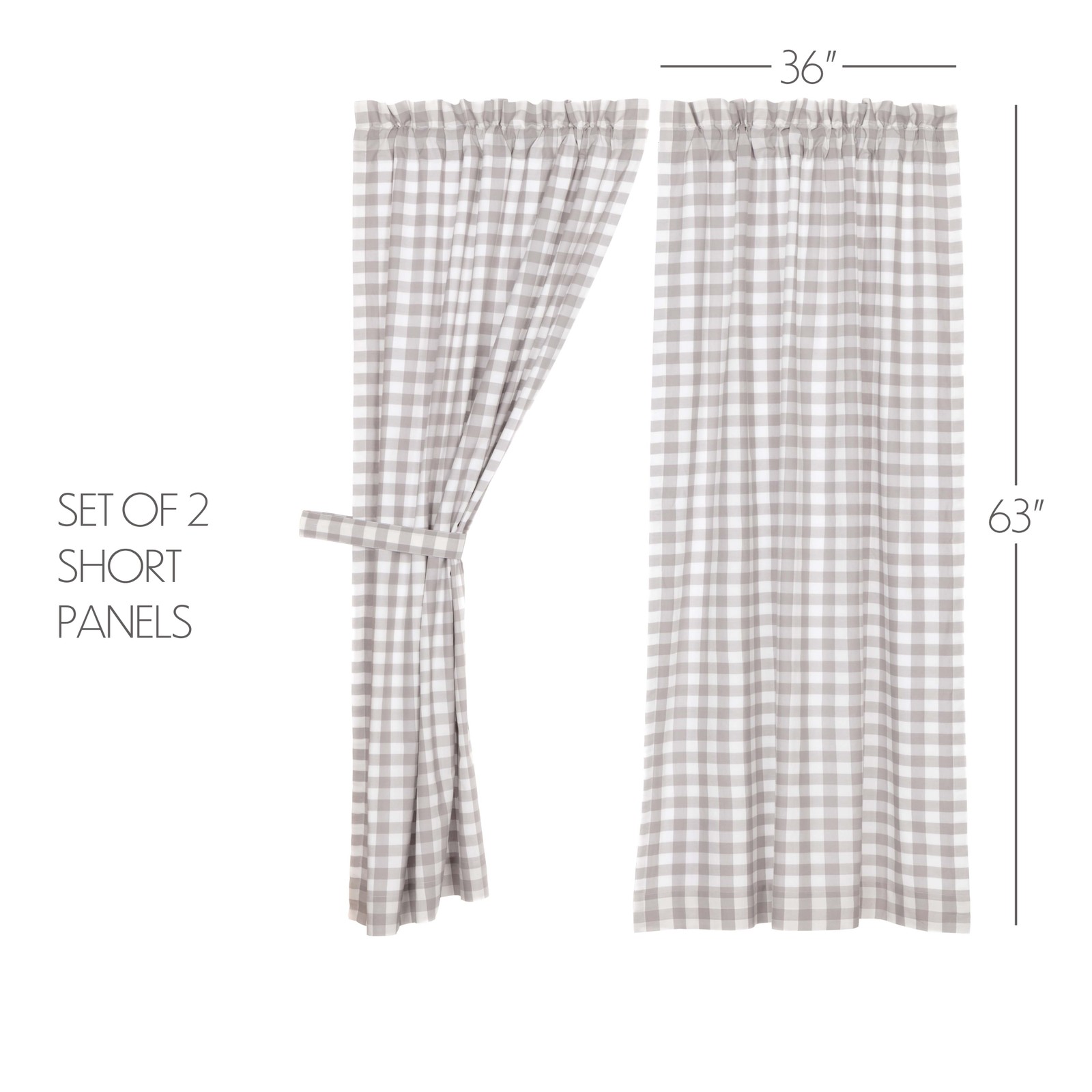 Farmhouse 63"x36" Panel Pair Creme Rod Pocket Annie Window Curtains VHC Brands gallery